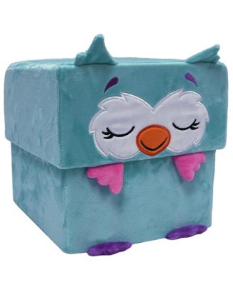 Adorable Storables 8" Owl Weighted Paws Plush and Storage Box, 2-Piece Set