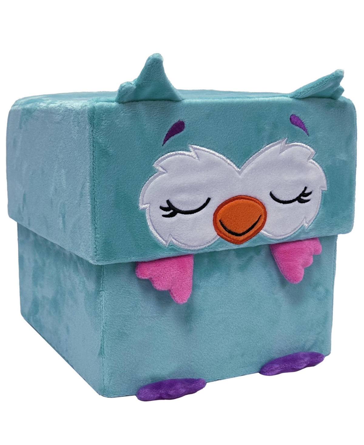 Happy Nappers Adorable Storables 8" Owl Weighted Paws Plush and Storage Box, 2-Piece Set