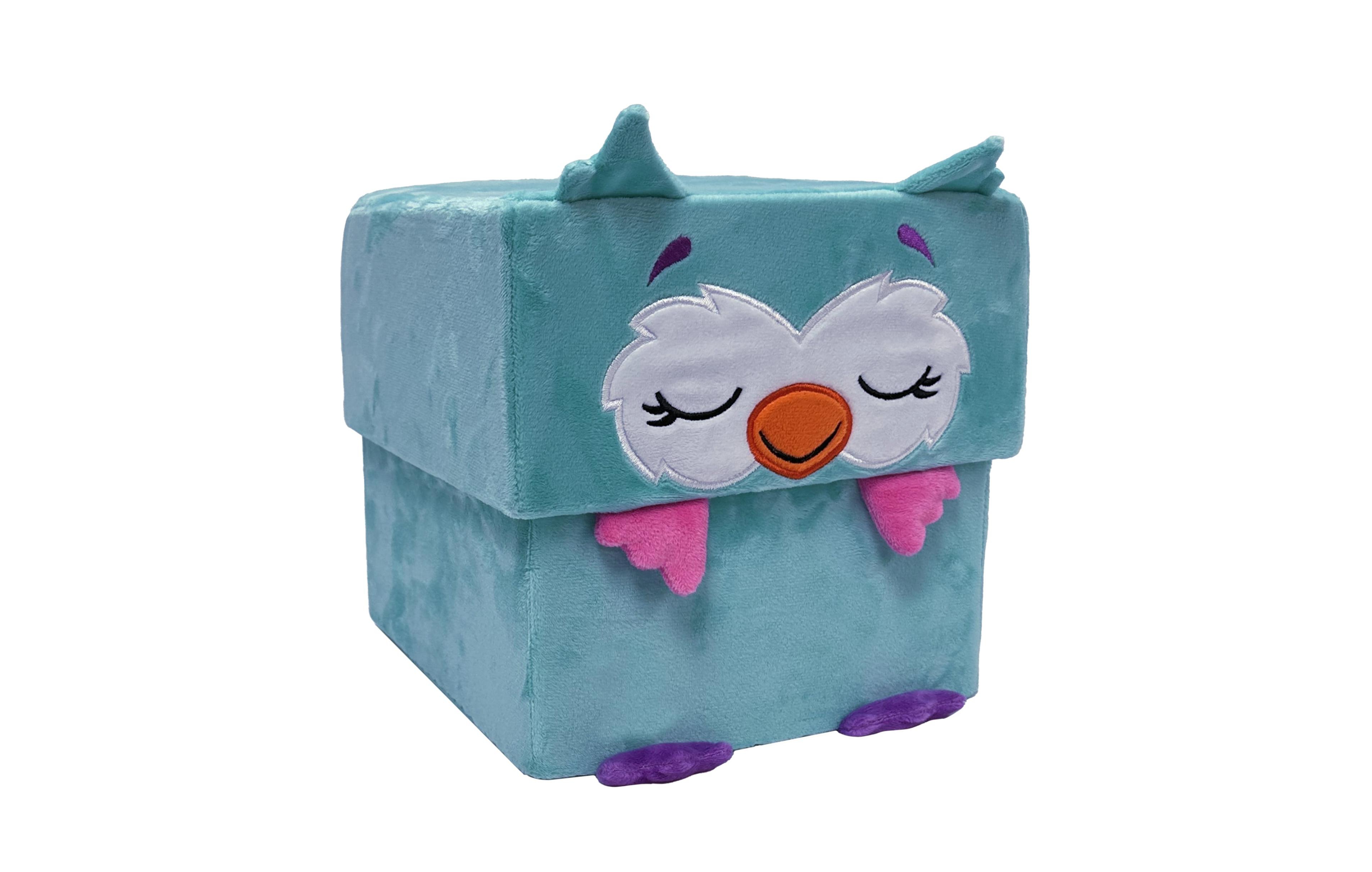 Happy Nappers Adorable Storables 8" Owl Weighted Paws Plush and Storage Box, 2-Piece Set