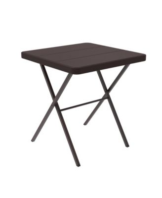 Square Folding Table Heavy Duty Steel Frame for Indoor Outdoor Great for Patio Home