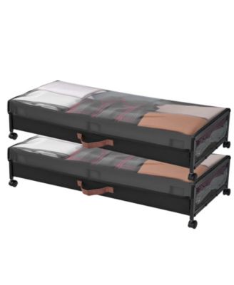 2-Pack Rolling Under-Bed Storage Bins with Clear Lids