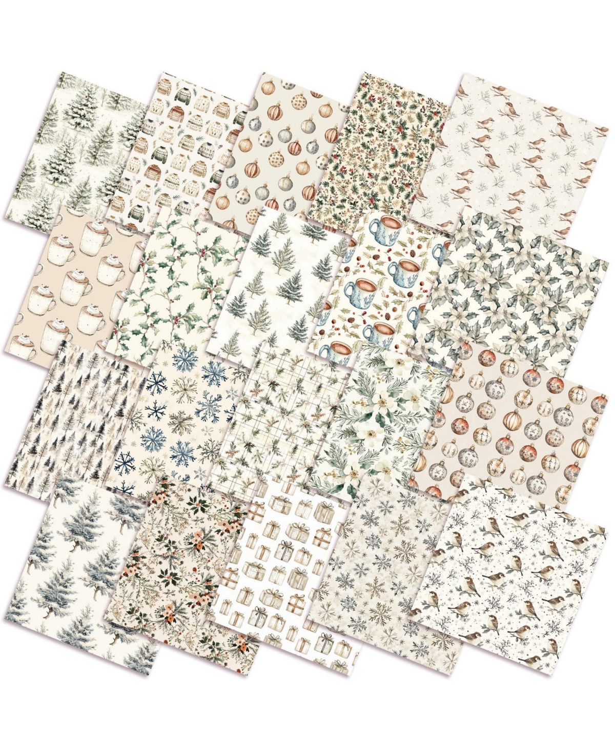 Aeelike 60 Pack Polyester Quilting Fabric Squares Assorted Patterns For Crafts