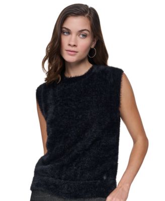 Women's Brushed Crewneck Sleeveless Sweater Vest