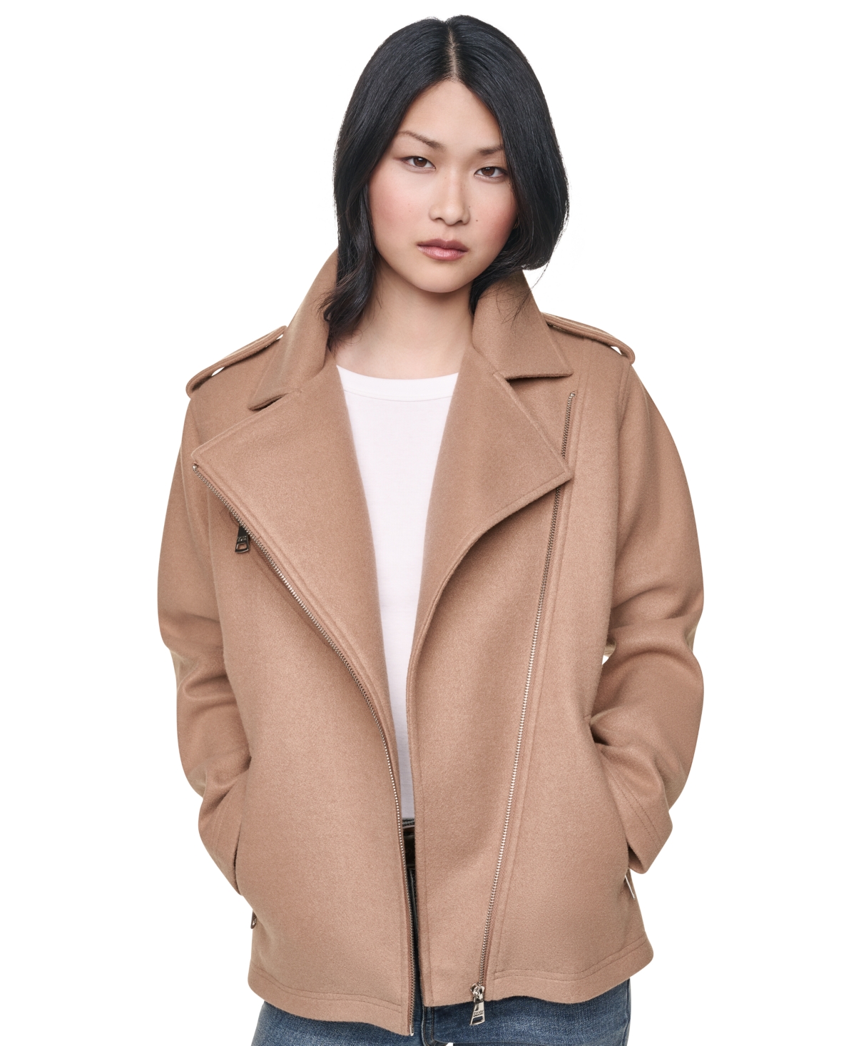 Dkny Jeans Women's Asymmetrical Moto Jacket - Woodsmoke