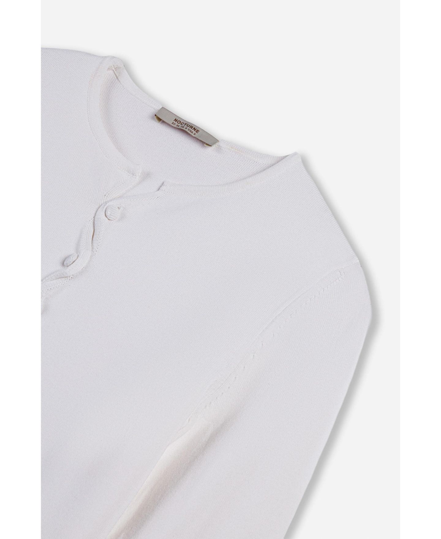 Женский кардиган NOCTURNE Wave Placket Long-Sleeve Slim-Fit Crew Neck, цвет: Белый — фото 8