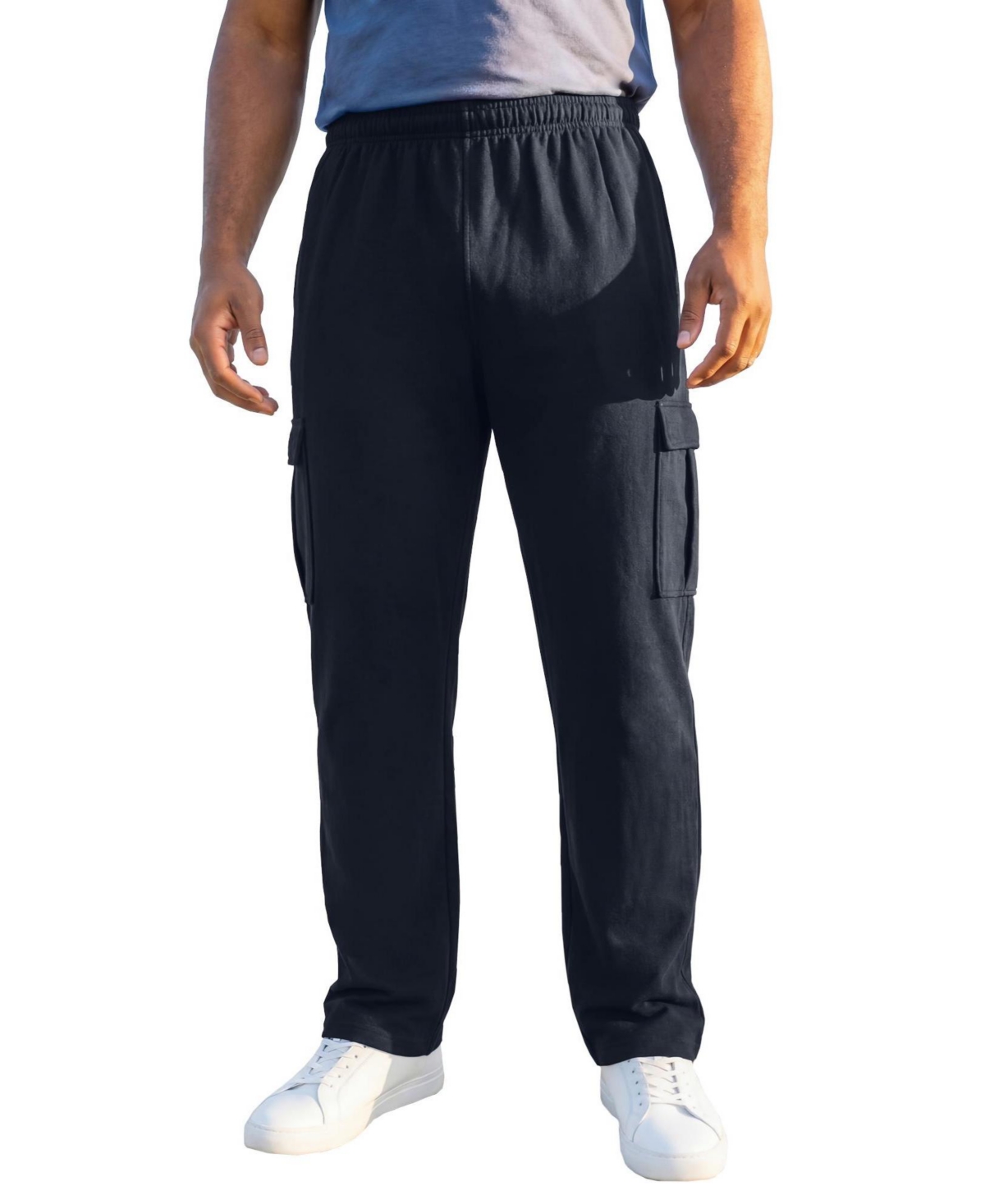 KingSize Men's Relaxed-Fit Cargo Fleece Sweatpants