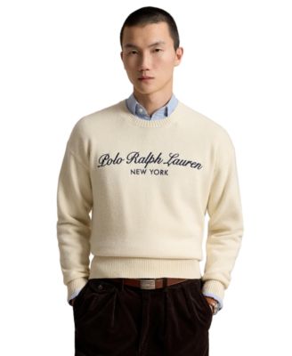 Men's Regular-Fit Logo Wool-Cotton Sweater