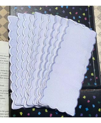 10 Pack Blank Scallop Embroidery Edge Cross Stitch Bookmarks Aida Fabric