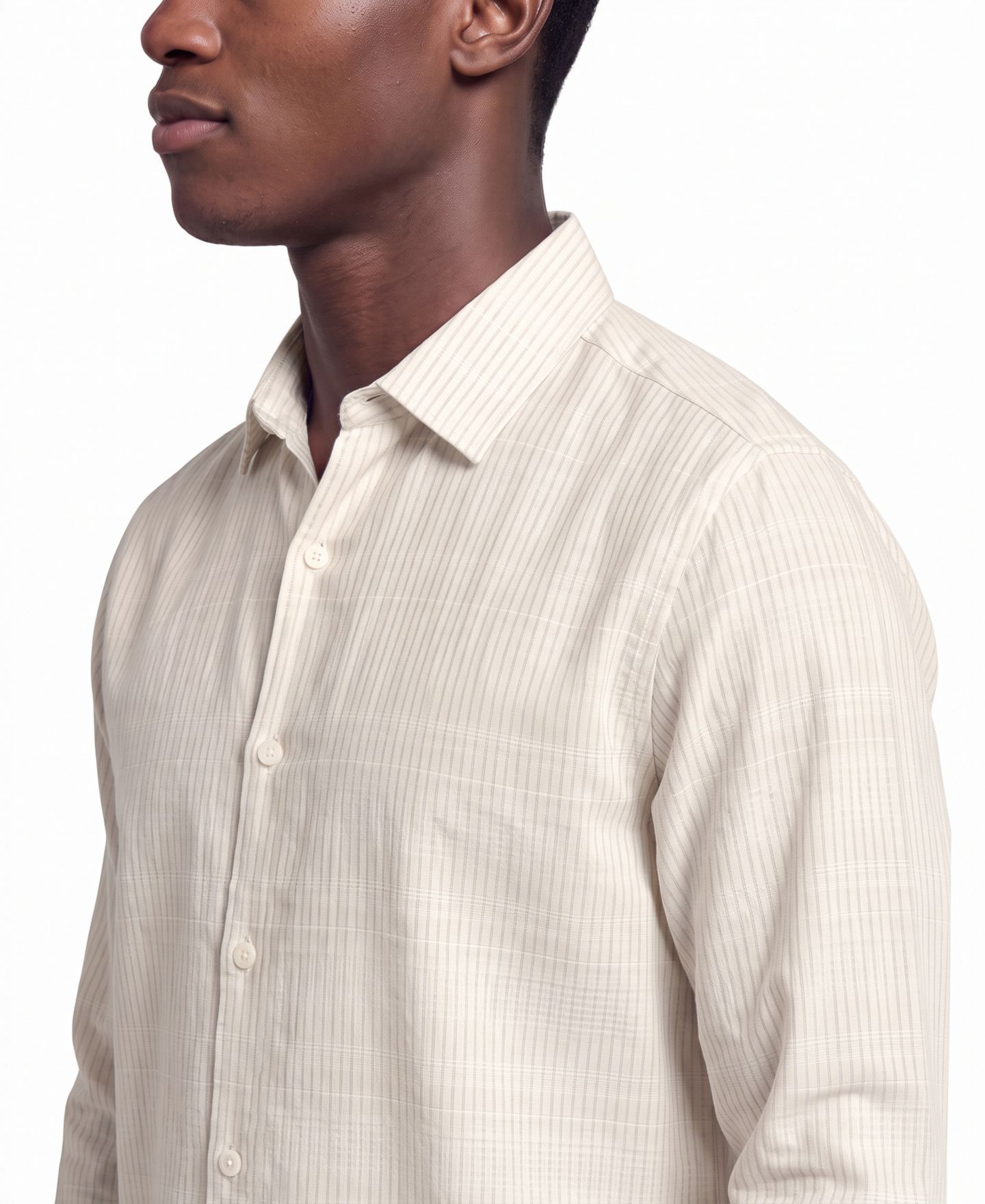 Мужская рубашка Cubavera Linen-Blend Long-Sleeve Classic-Fit, цвет: Яркий белый — фото 3