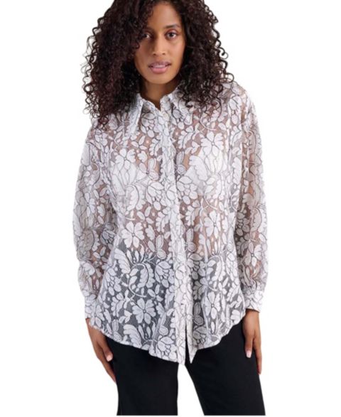 Женская рубашка Anne Fontaine Daniela Lace French Cuff Button-Down, цвет: Белый