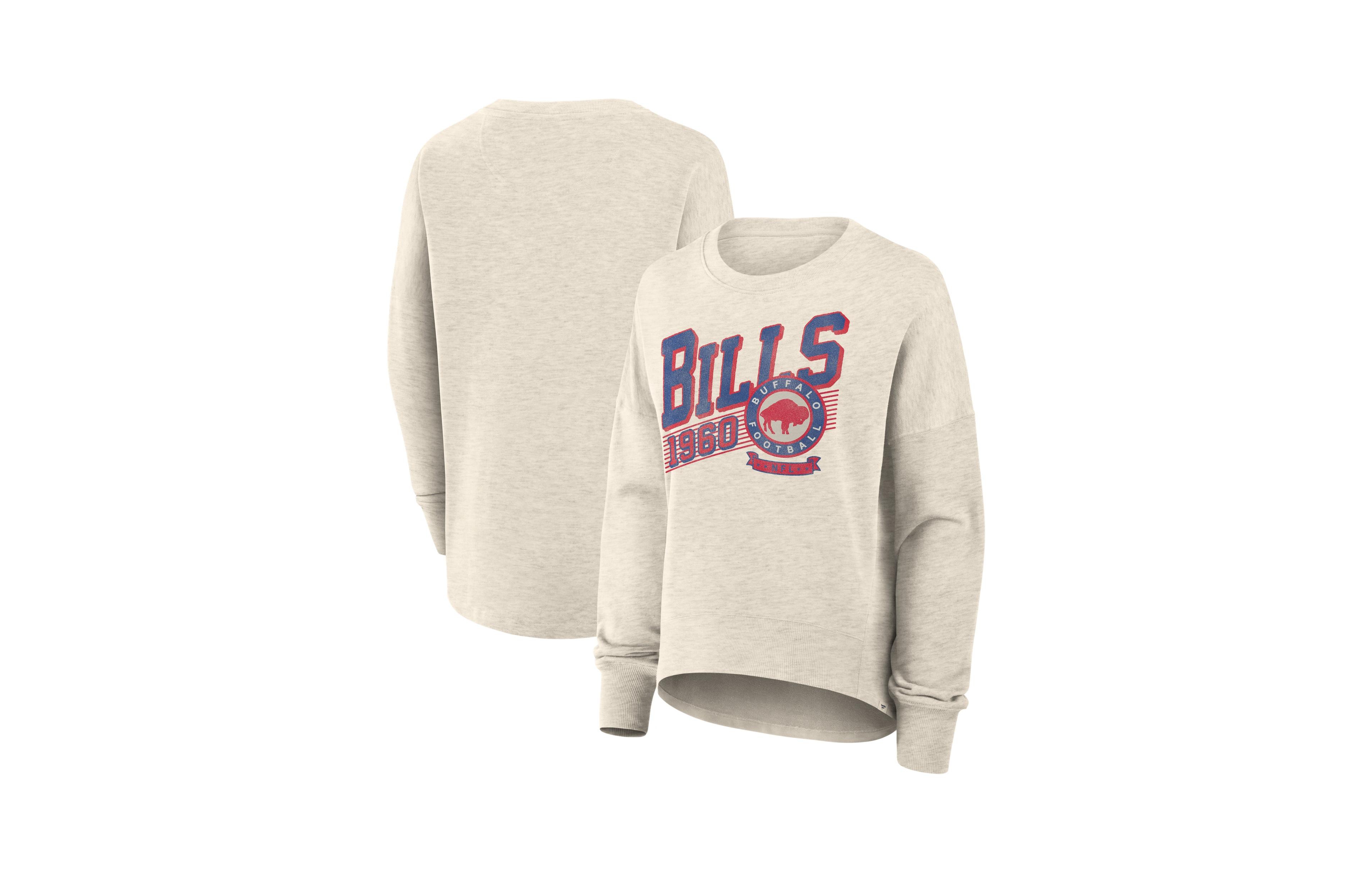 Fanatics Women's Cream Buffalo Bills Oversized Heritage Sweatshirt