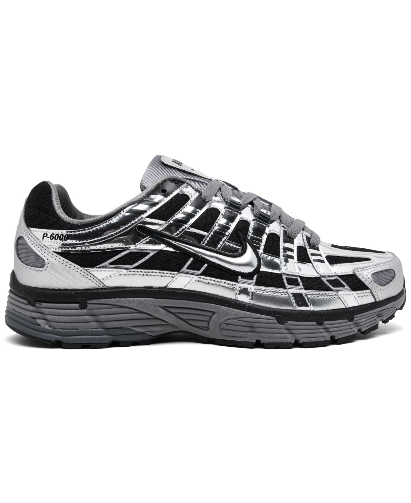 Мужские кроссовки Nike P-6000 Retro Casual, цвет: Чёрный / Серебристый — фото 2