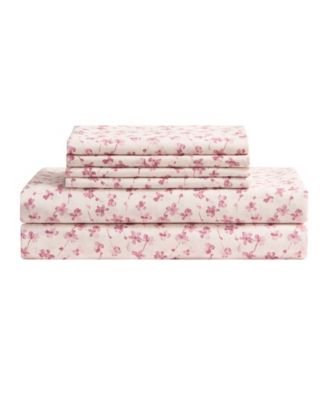 Elegant Floral Microfiber 6-Piece Sheet Set, Full