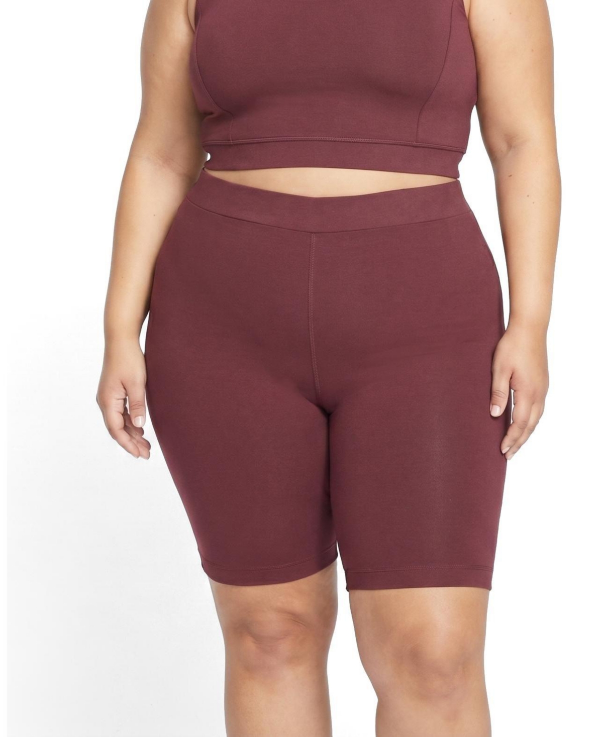 Universal Standard Plus Size Roya Bike Shorts - Black cherry