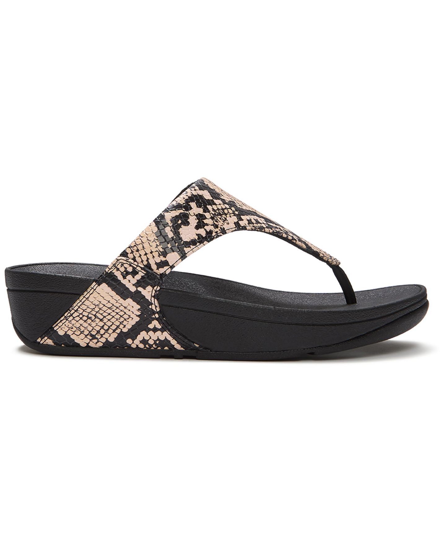 Женские сандалии FitFlop Lulu Toe-Post Wedge, цвет: Чёрный — фото 13