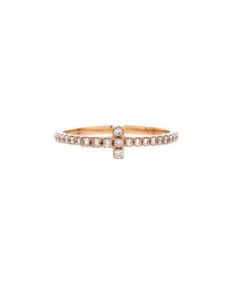 Round Diamond T Wire Band Ring (0.19 ct. t.w.) in 18k Rose Gold