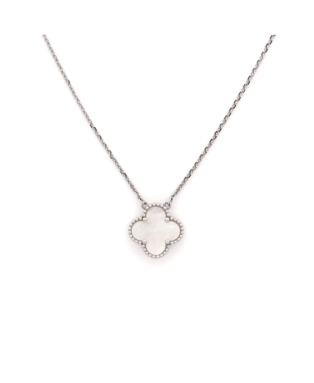 Pre-Owned Van Cleef & Arpels Vintage Alhambra Pendant Necklace - 18k white gold