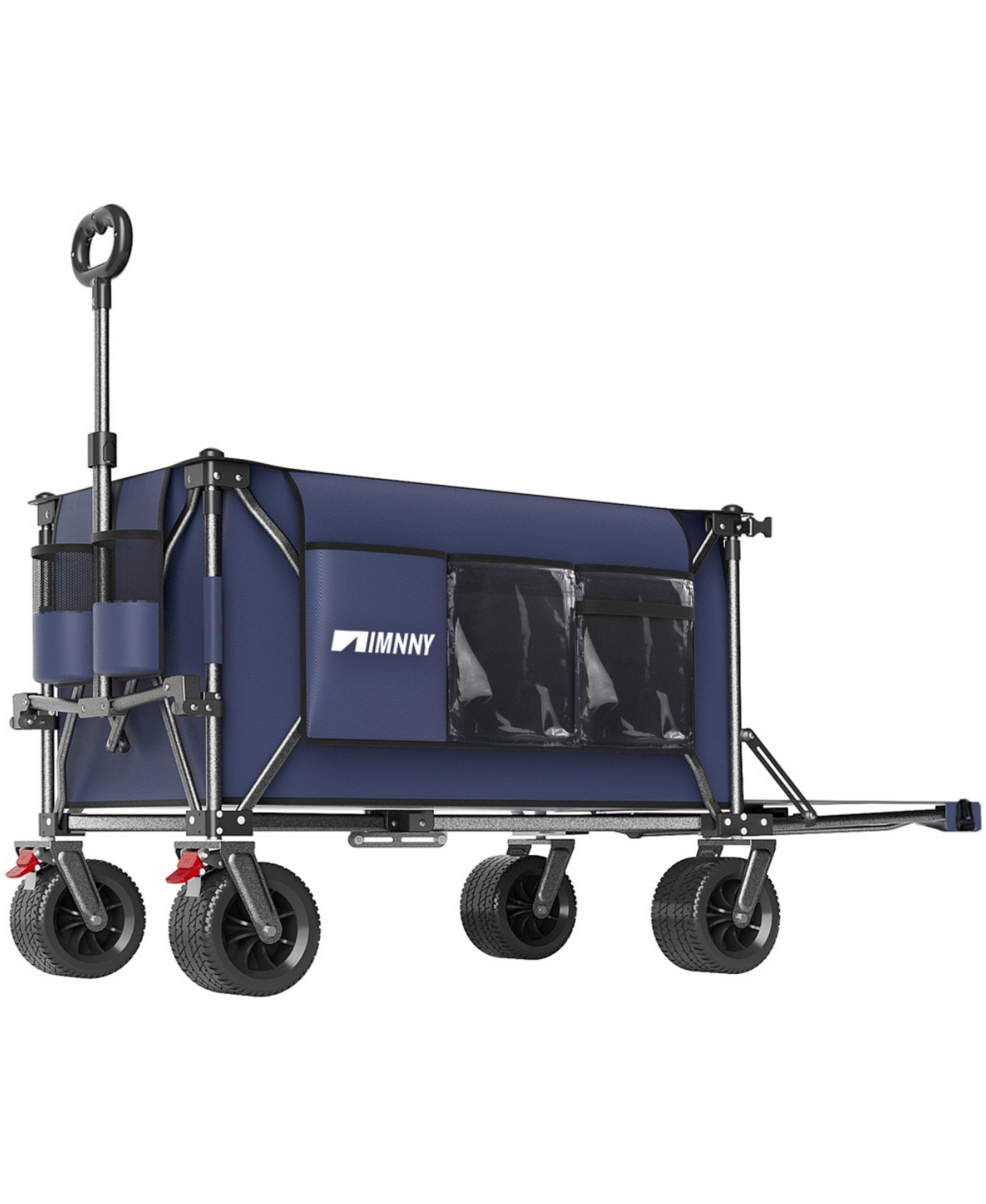 ECHTPeak 58" Expandable Tailgate Folding Wagon Cart,300L 500lbs Heavy Duty Utility Wagon with 7" All Terrain Wheels for Beach Camping Grocery Outdoor
