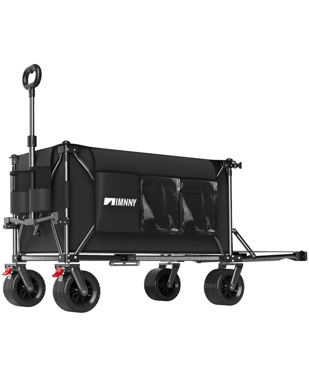 ECHTPeak 58" Expandable Tailgate Folding Wagon Cart,300L 500lbs Heavy Duty Utility Wagon with 7" All Terrain Wheels for Beach Camping Grocery Outdoor