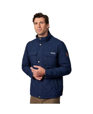 Men's Snap-Front Mechanical-Stretch Lightweight Warmth Diamond-Quilted Puffer Jacket