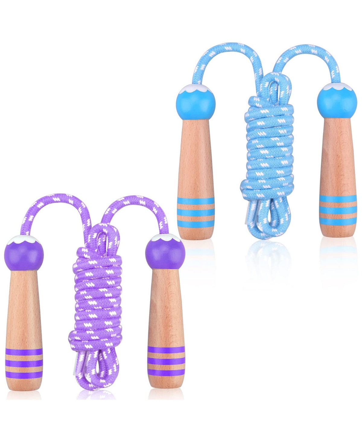Sportneer Adjustable Kids Jump Rope Wooden Handle Fitness Exercise Equipment