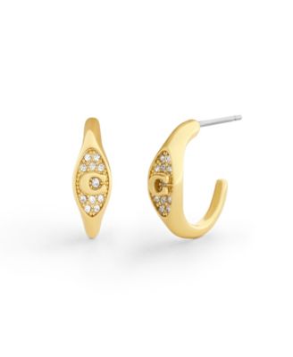 Glass Crystal Pave Huggie Earrings