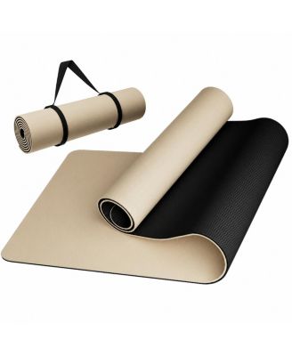 Thick TPE Yoga Mat With Carrying Strap For Home Gym Workout