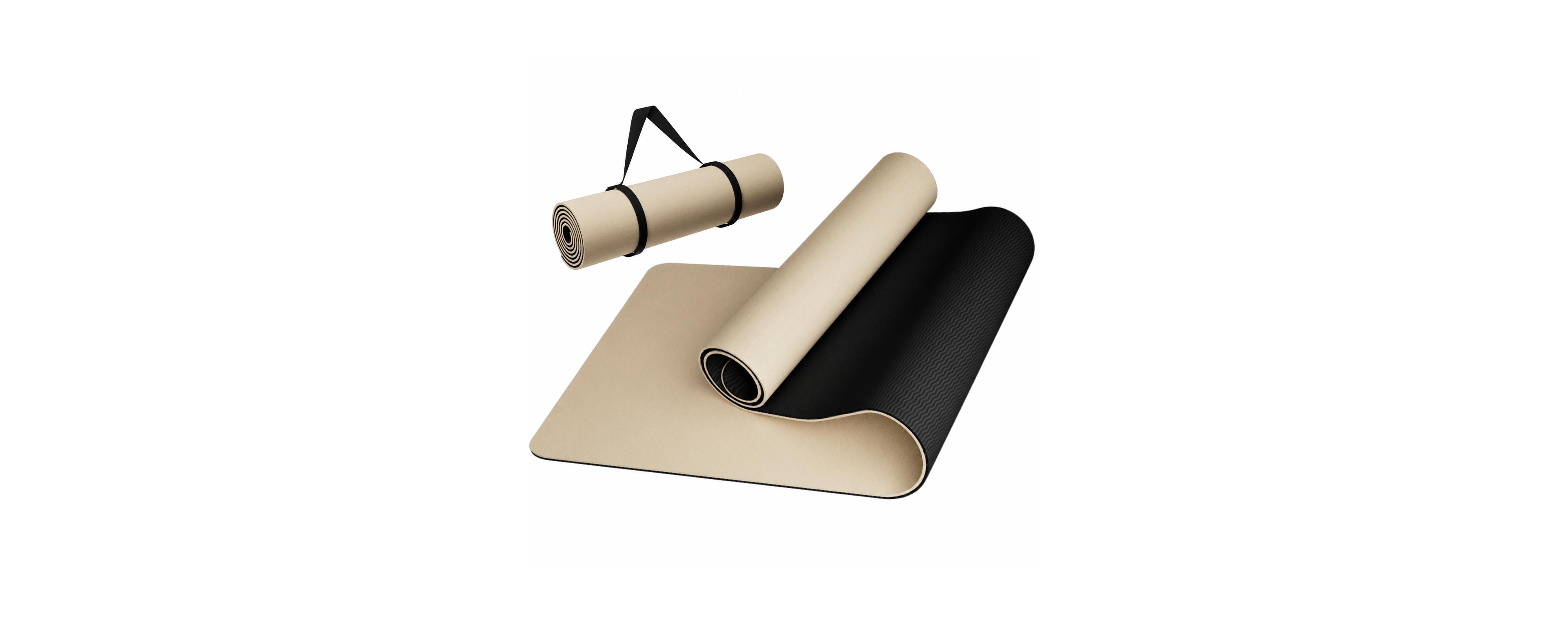 Sportneer10mm Thick Tpe Yoga Mat With Carrying Strap For Home Gym Workout