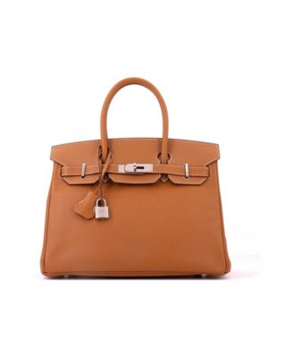 Pre-Owned HERMES Birkin 30 Handbag Brown Epsom with Palladium Hardware