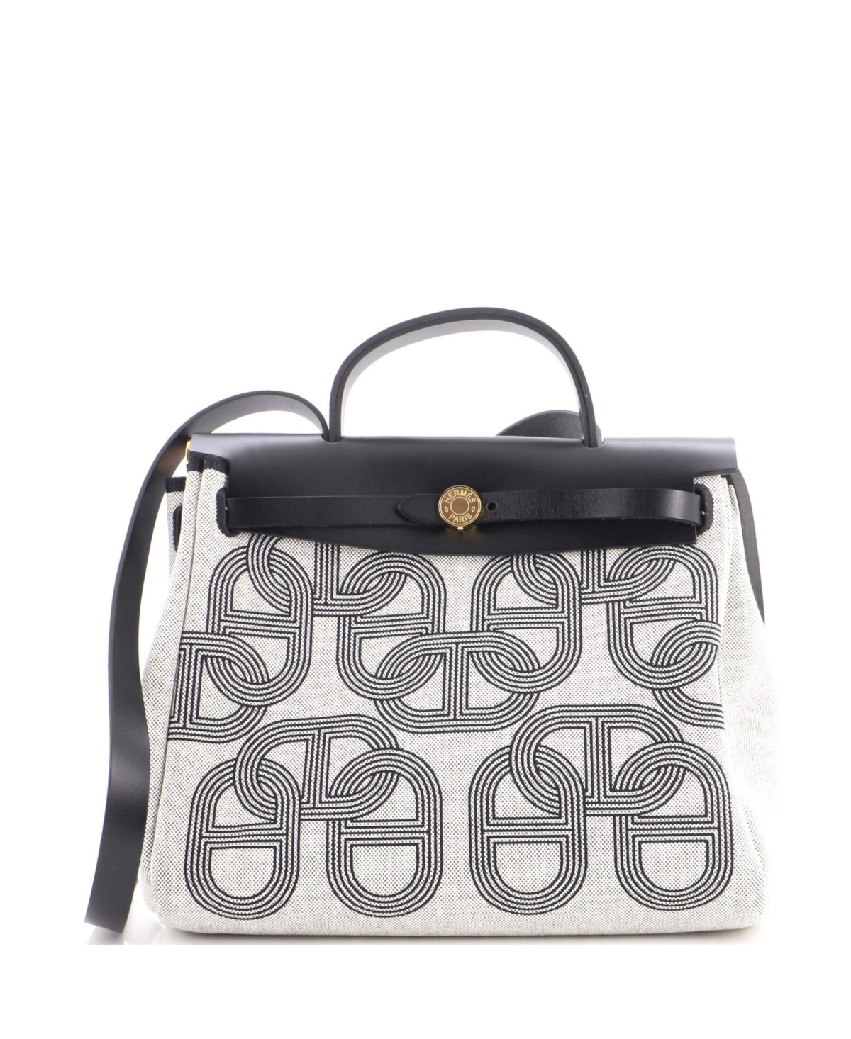 Pre-Owned Hermes 31 Herbag Zip Circuit 24 Vache Hunter and Leather - Black