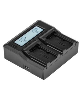 Dual Smart Charger with LCD Screen 2-Slot Charger for Canon BP-718 Batteries