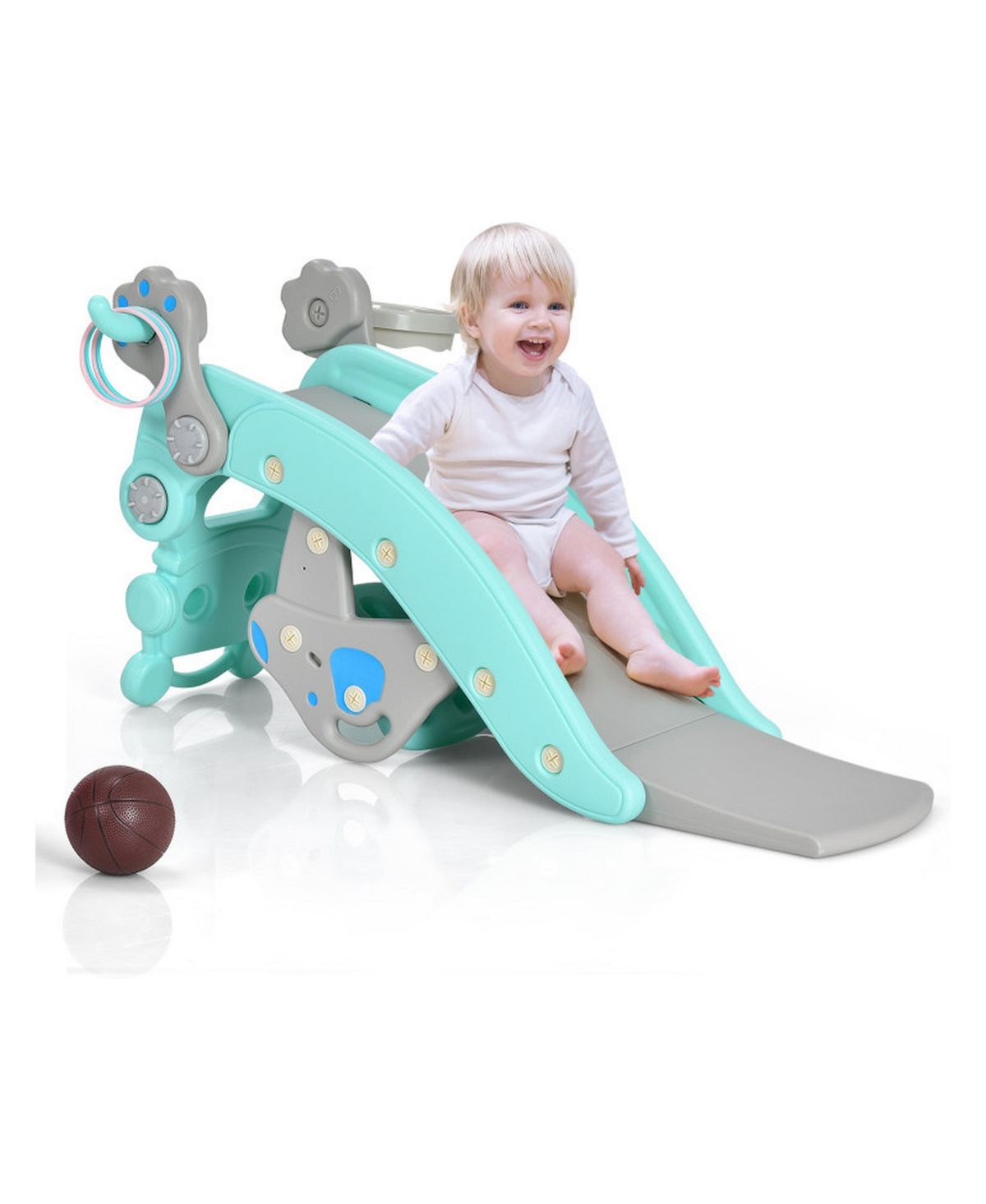 Sevorley 4-in-1 Rocking Horse and Slide Set for Kids, for Backyard and Outdoor Active Play Ages 3 to 6 years