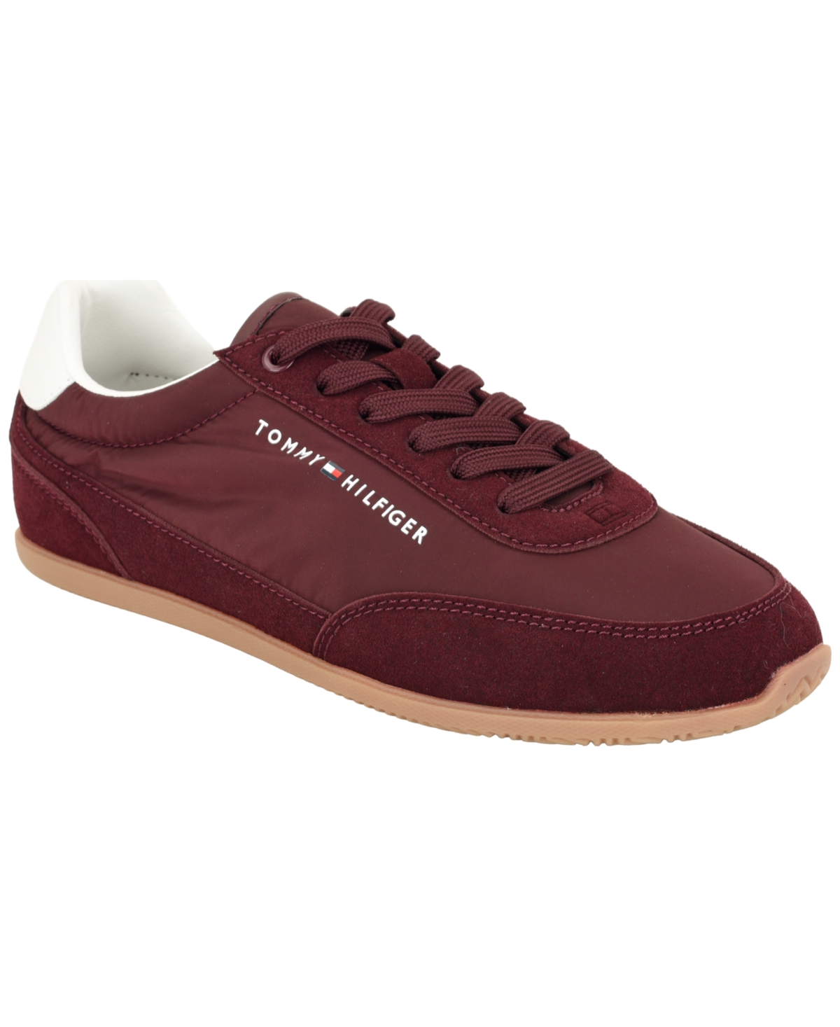 Tommy Hilfiger Women's Evonne Retro Low-Profile Lace-Up Sneakers - Dark Red/White