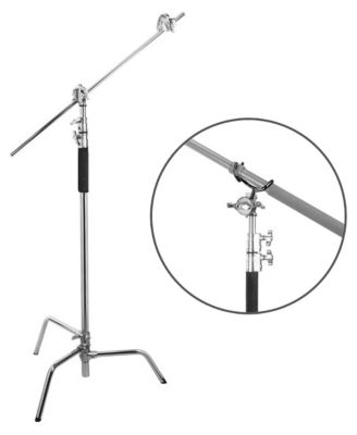 10' C Stand on Turtle Base Kit, Chrome with Boom Pole Holder