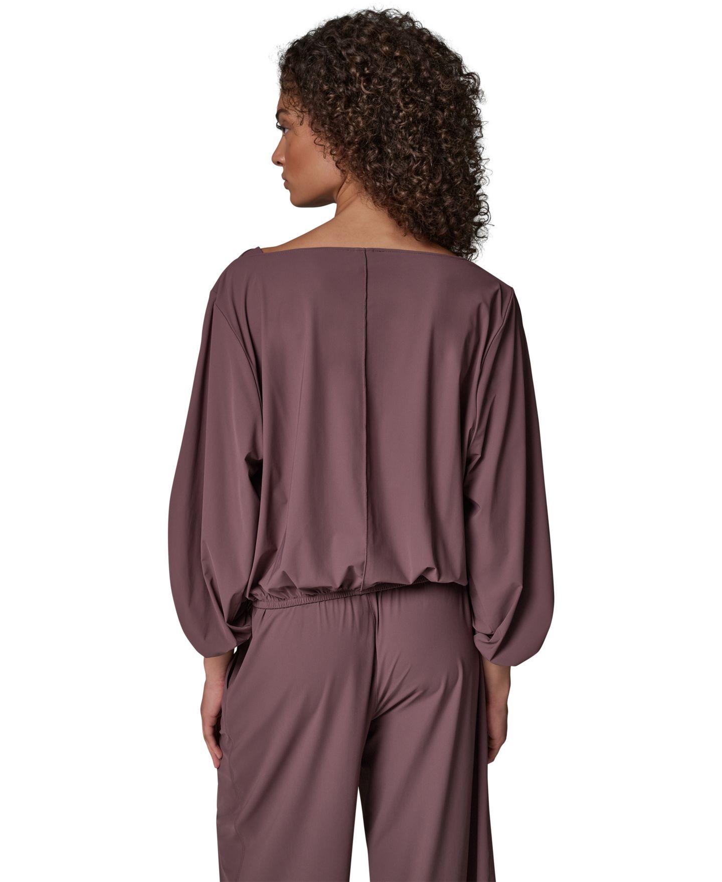 Женская блузка Donna Karan Weekend 4-way Stretch Knit Boat Neck Balloon Sleeve Blouse, цвет: Чёрный — фото 8
