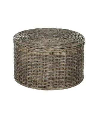 Fabric and Rattan Coffee Table with Sturdy Frame