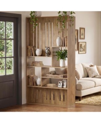 70.9" Wall Room Divider with Shelves, Modern Freestanding