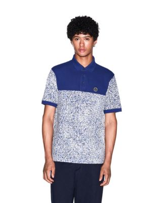 Men's Cotton Pique Color-Block Polo Shirt