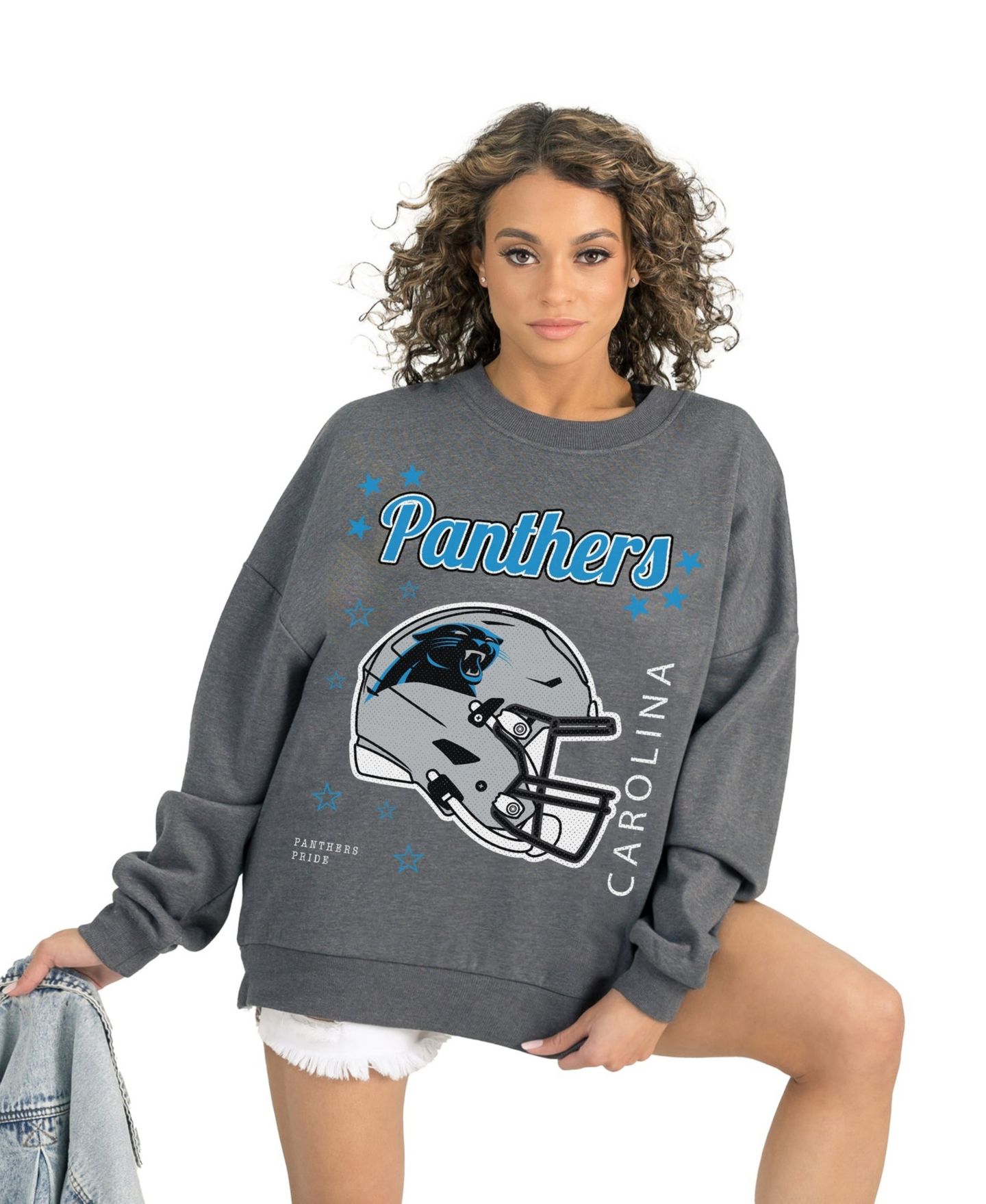 Женская толстовка Gameday Couture Gray Carolina Panthers Ready to Rumble Premium Fleece Pullover — фото 2