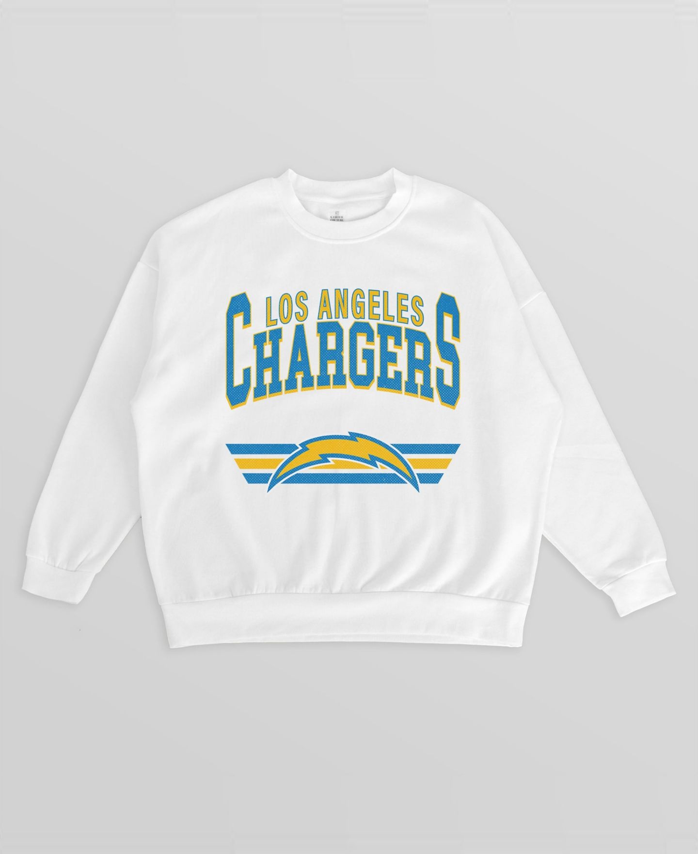 Женская толстовка Gameday Couture White Los Angeles Chargers Swift Strike Premium Oversized Fleece Pullover — фото 2