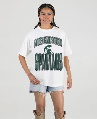 Women's Cream Michigan State Spartans Oversized Fierce Focus T-Shirt