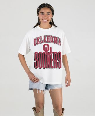 Women's Cream Oklahoma Sooners Oversized Fierce Focus T-Shirt