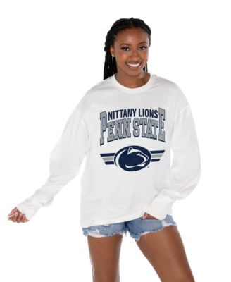 Women's White Penn State Nittany Lions Oversized Swift Strike Long-Sleeve T-Shirt
