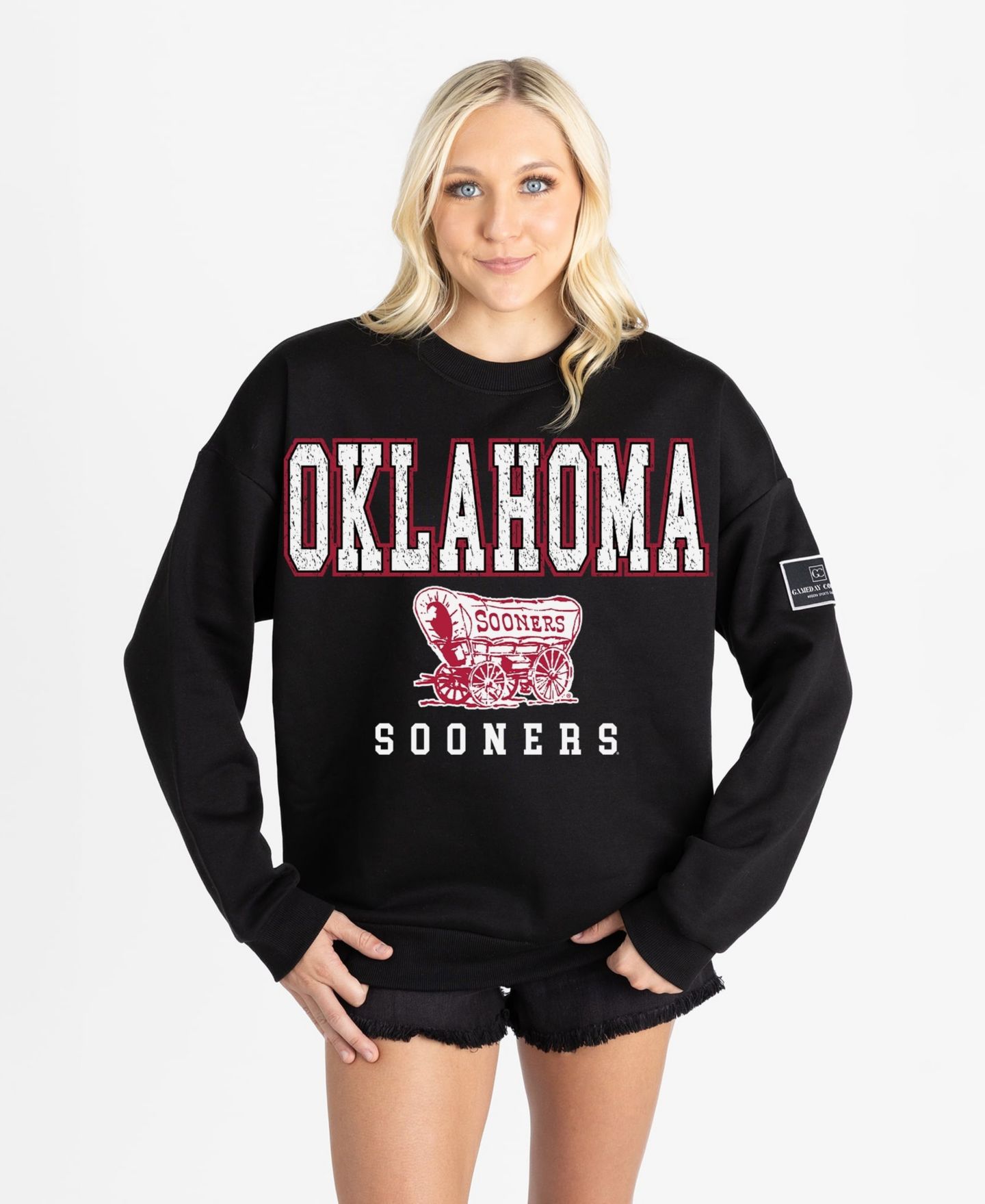 Женская толстовка Gameday Couture Black Oklahoma Sooners Oversized Level Up Black Label Premium — фото 5