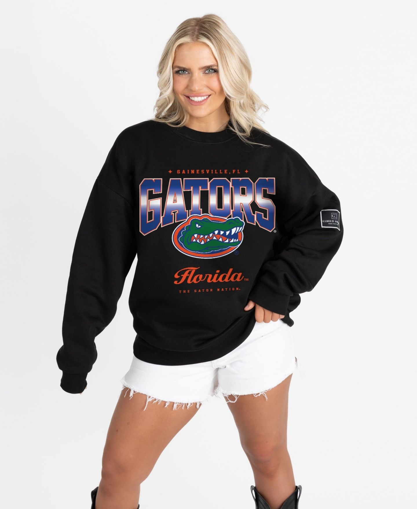 Женская толстовка Gameday Couture Black Florida Gators Oversized Powerhouse Play Black Label Premium Fleece — фото 4