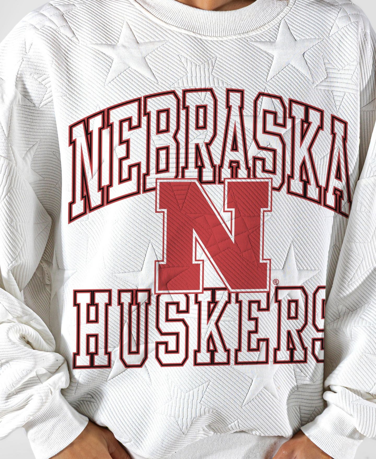 Женская толстовка Gameday Couture White Nebraska Huskers Big Play Energy Tonal Star Embossed — фото 5