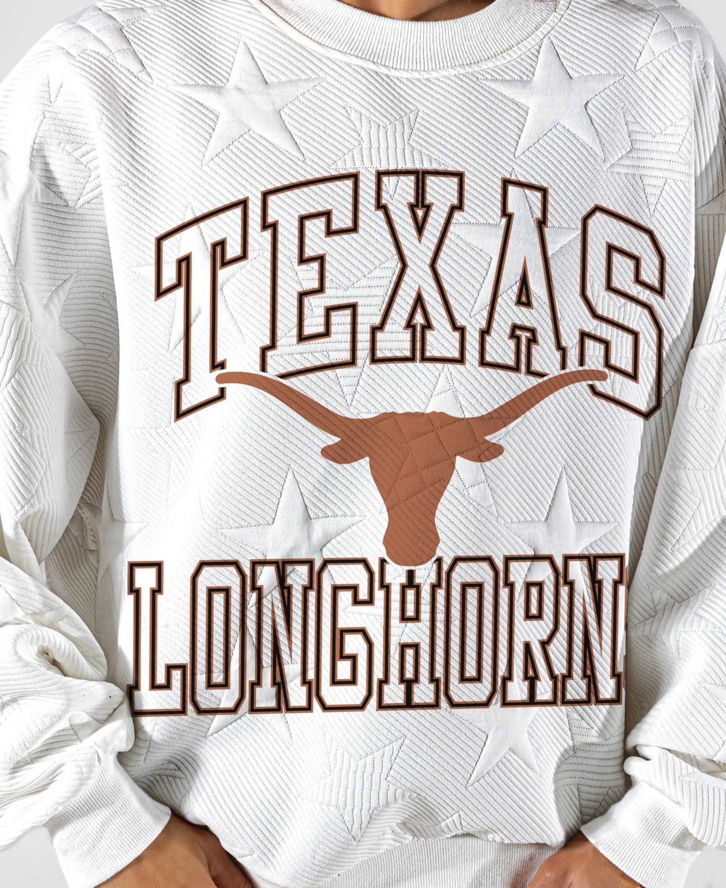 Женская толстовка Gameday Couture White Texas Longhorns Big Play Energy Tonal Star Embossed — фото 5