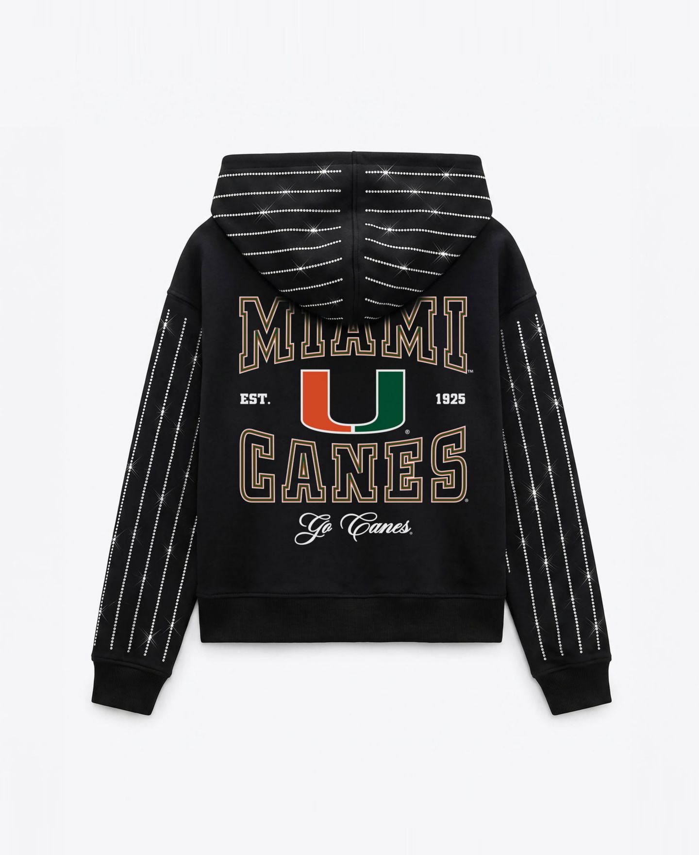 Женское худи Gameday Couture Black Miami Hurricanes Eyes on the Prize Mid-Crop Full-Zip — фото 3