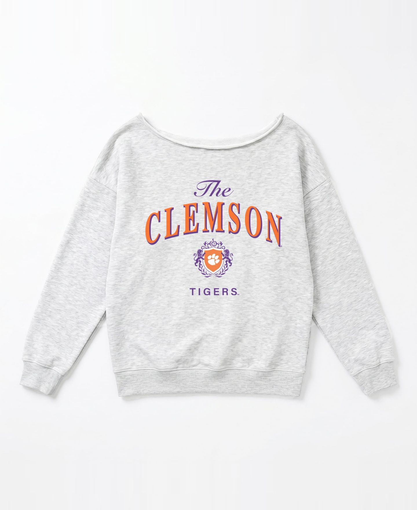 Женская толстовка Gameday Couture Ash Clemson Tigers Offsides Energy Off-Shoulder — фото 4