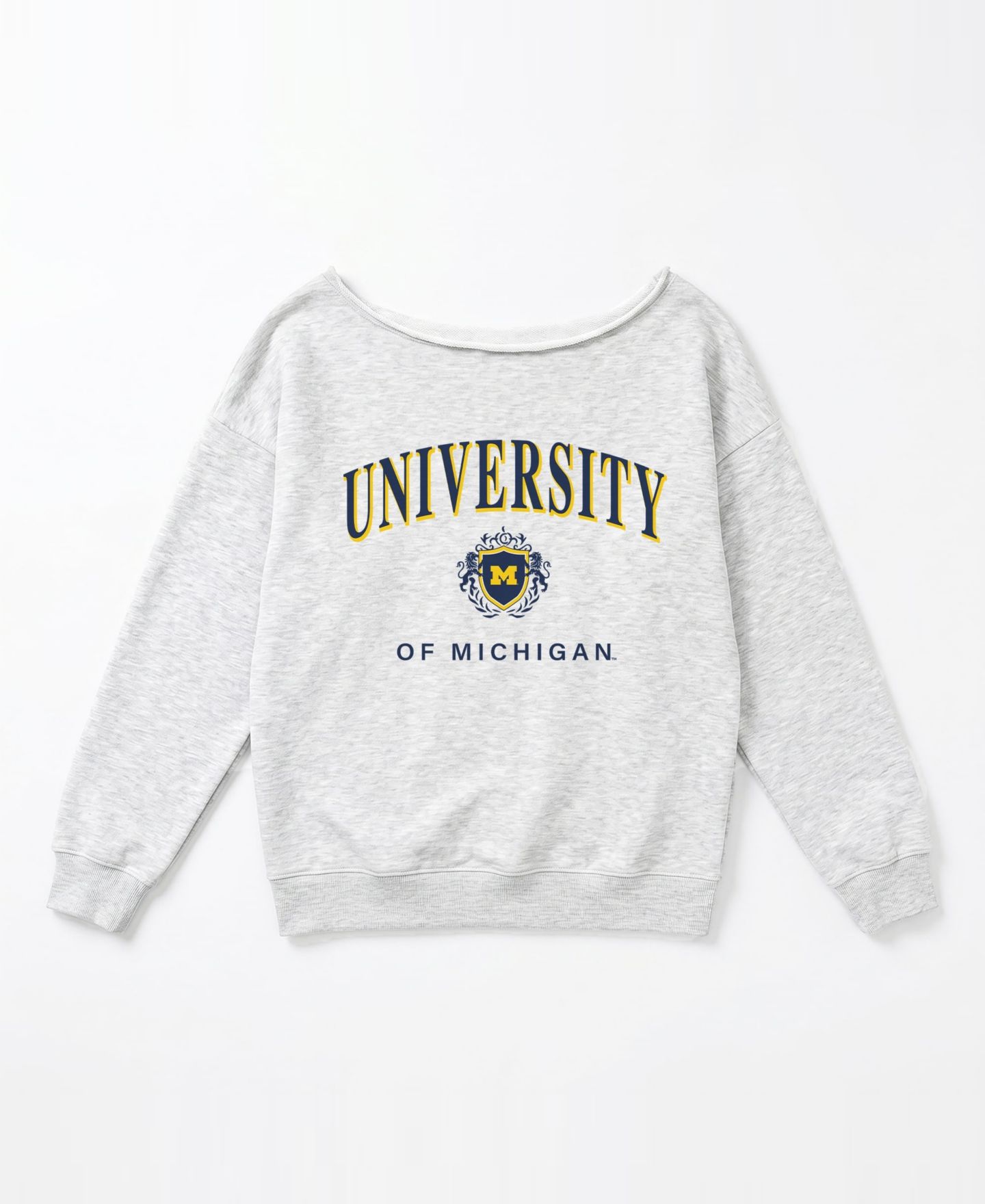 Женская толстовка Gameday Couture Ash Michigan Wolverines Offsides Energy Off-Shoulder — фото 3